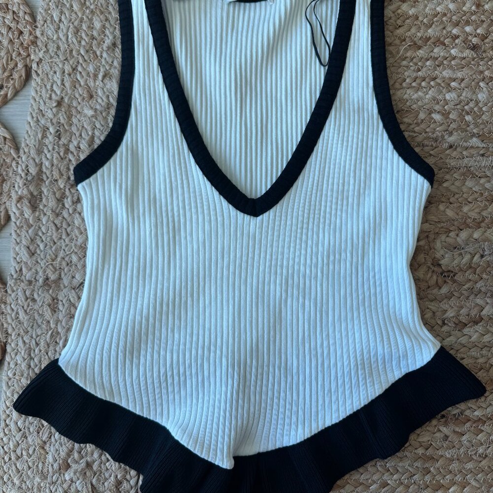 ZARA Ribbed Knit Peplum Tank – Size S – Never Worn - Picture 6 of 13